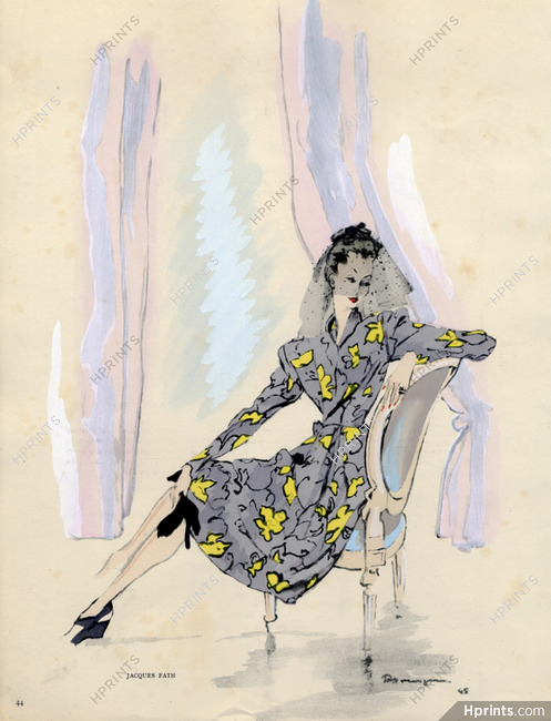 Jacques Fath 1945 Summer Dress, Pierre Mourgue