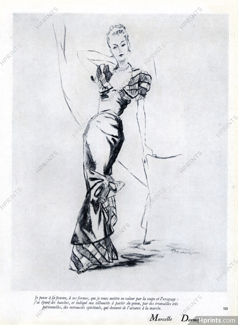 Marcelle Dormoy 1947 Evening Gown, Pierre Mourgue