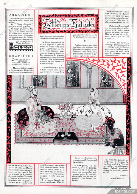 Bourjois 1924 Chapitre 1 "La Houppe Enchantée" des Mille et une Nuits, Oriental, Texte Roger Dévignes