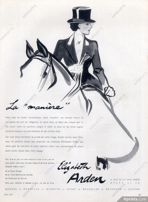 Elizabeth Arden (Cosmetics) 1937 Horsewoman