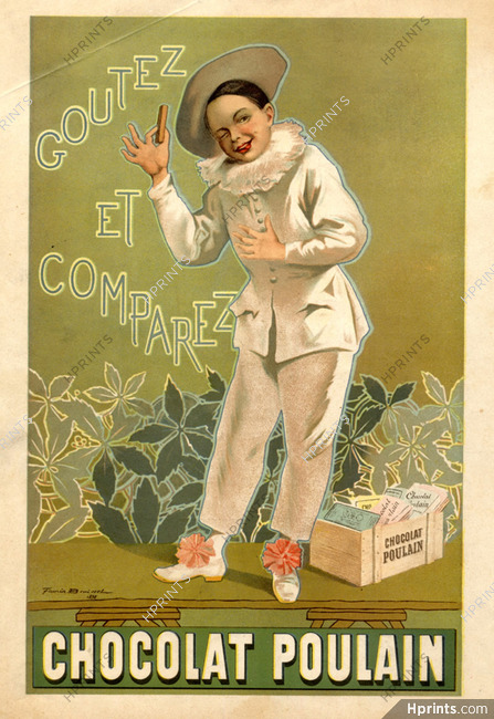 Poulain (Chocolats) 1899 Pierrot costume, Firmin Bruisset