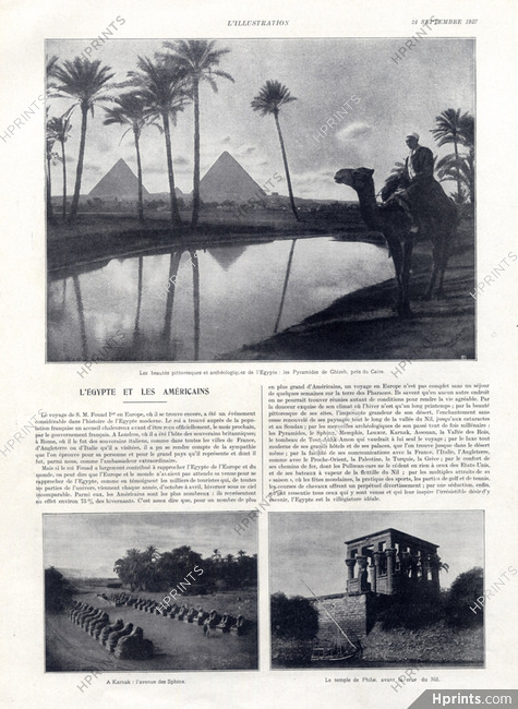 L'Egypte et les Américains, 1927 - Pyramides de Ghizeh Karnak