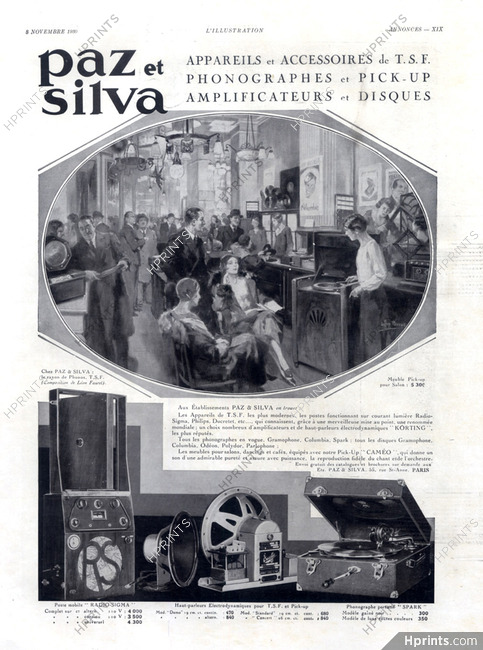 Paz & Silva 1930 Phonograph Shop Leon Fauret