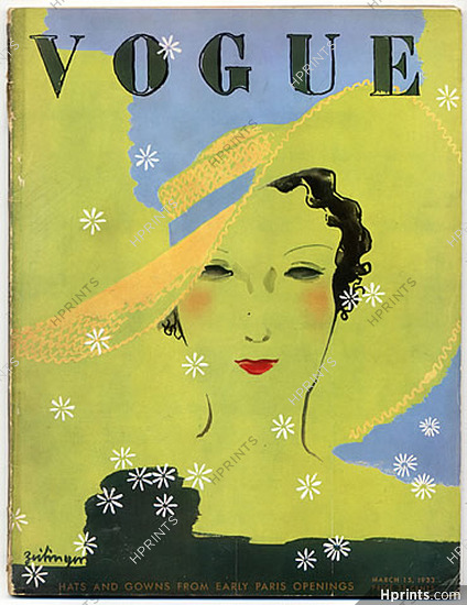 Vogue USA 1933 March 15th Zeilinger Hats and Gowns from Early Paris Openings