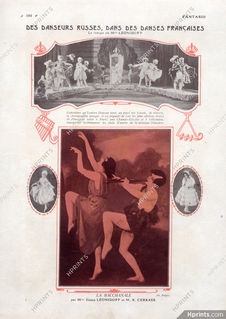 Ileana Leonidoff & M.K. Cerkass 1923 La Bacchanale Russian Dancers