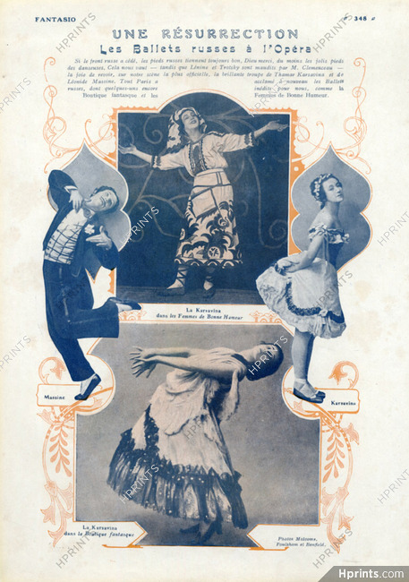 Tamara Karsavina & Leonide Massine 1920 Russian Ballets, Dancers