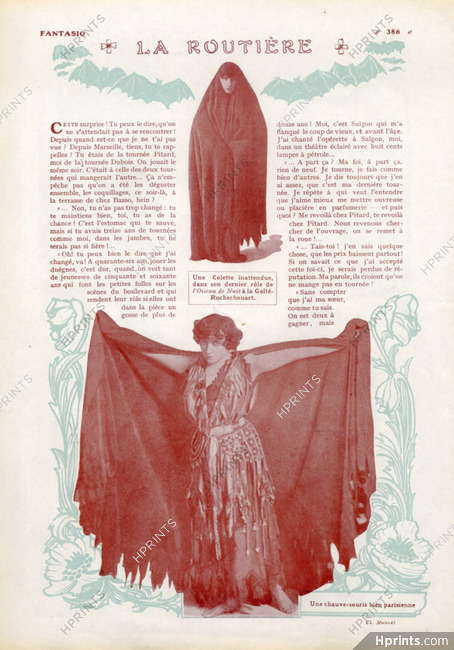 Colette 1912 l'Oiseau de Nuit Theatre Costume