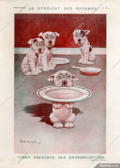 Le Syndicat des Affamés — Tobby présente ses revendications, 1922 - Georges Studdy Bonzo, Tobby the Bull-Dog