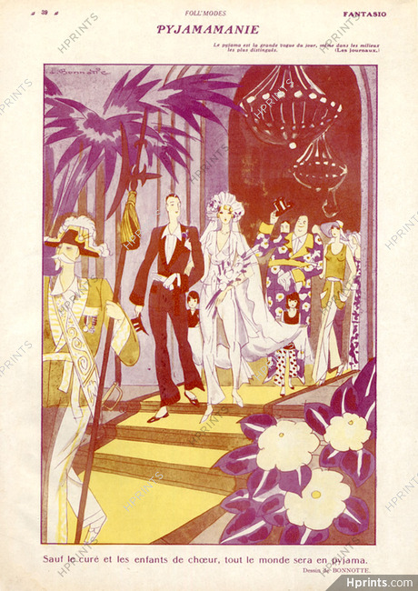 Leon Bonnotte 1929 Wedding Dress, Marriage, Pyjamamanie, Foll'Modes