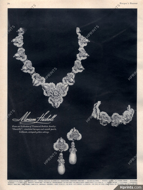 Miriam Haskell 1962 Fashion Jewelry Chantilly Baroque Pearls