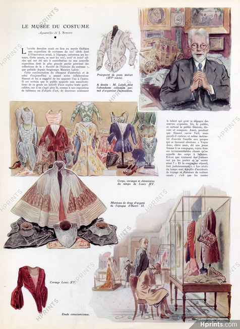 Le Musée du Costume, 1938 - J. Simont Maurice Leloir, Text by L. C. 4 pages