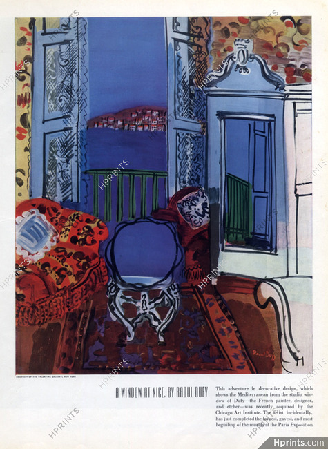 Raoul Dufy 1937 a Window at Nice Decorative Design