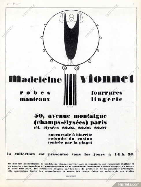 Madeleine Vionnet 1925 Label Design, Thayaht