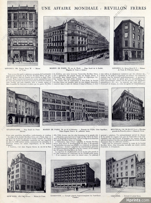 Une Affaire Mondiale - Revillon Frères, 1922 - Fur Clothing Factory, Shop Window