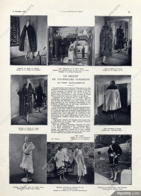 A la Reine d'Angleterre, Blondell, Henri Vergne, Revillon 1925 Furs Coats