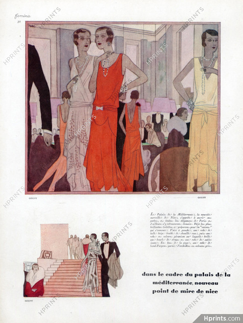 Goupy 1931 Evening Gown Palais de la Méditerranée Jacques Demachy