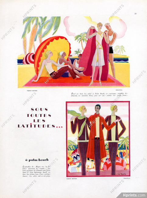 Chantal (Couture) 1931 Pajamas, Palm-Beach Cannes, Carlos de Tejada