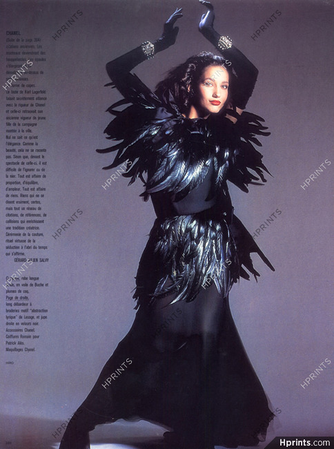 Chanel 1985 Feathers Dress Photo Hiro — Clipping