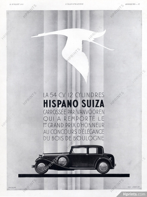 Hispano Suiza (Cars) 1933 Coachbuilder Vanvooren