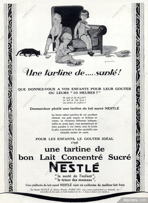 Nestlé (Chocolates) 1927 Children Cat Bourdier