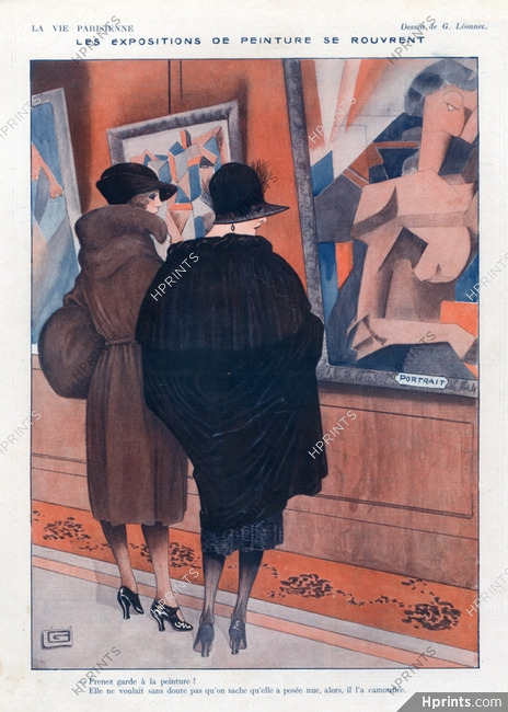 Georges Leonnec 1919 Exposition de Peinture Cubism Elegantes Parisiennes