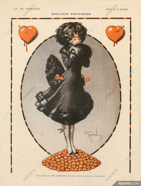Henry Gerbault 1918 "Zoologie Parisienne" Hen Disguise Girl Heartbreak