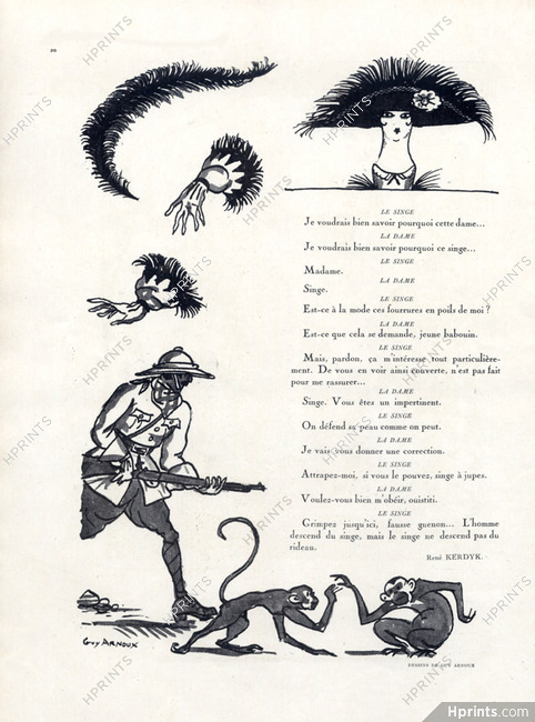 Guy Arnoux 1920 Monkey Fur, Texte René Kerdyk