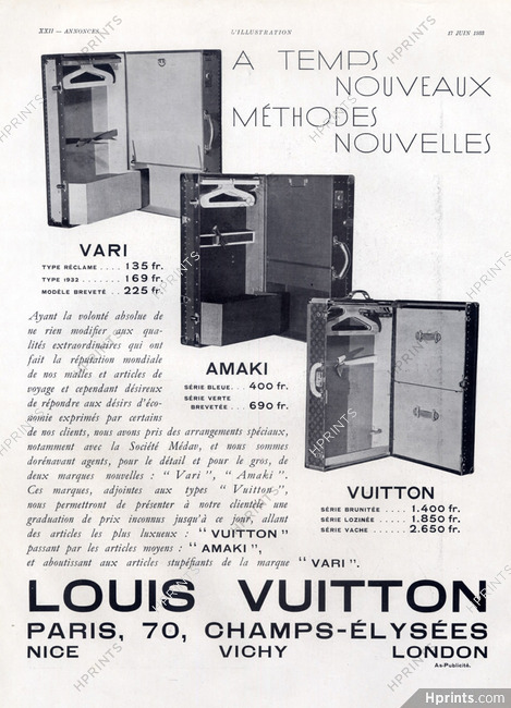 Louis Vuitton (Luggage) 1933 Malles Vari Amaki Vuitton