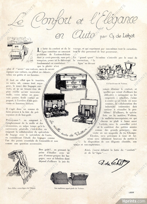 Louis Vuitton (Luggage) 1926 Lunch-Case, Malle-Auto, G. de Lehot