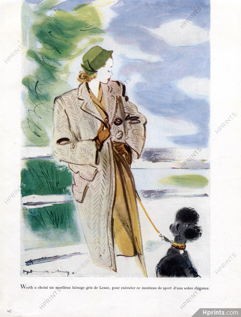 Worth 1947 Winter Coat, Jacques Demachy