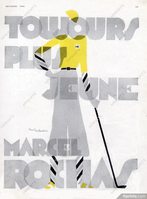 Marcel Rochas 1930 Sport Fashion Golf Paul Valentin Art Deco Style
