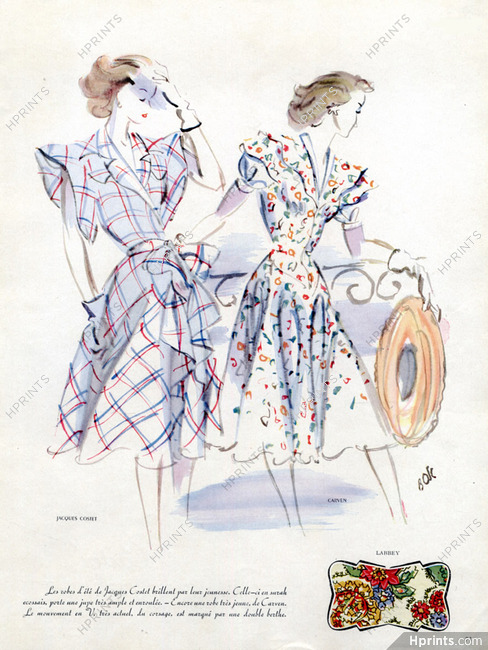 Jacques Costet & Carven 1945 Summer Dresses Fernando Bosc