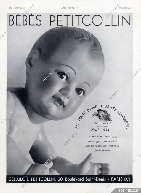 Petitcollin 1934 Baby Doll Celluloid Toy
