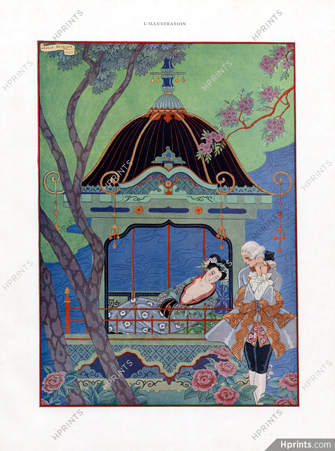 L'Aventure Chinoise de M. de Villeclos, 1923 - George Barbier Chinese Adventures, Text by Henri de Régnier, 8 pages