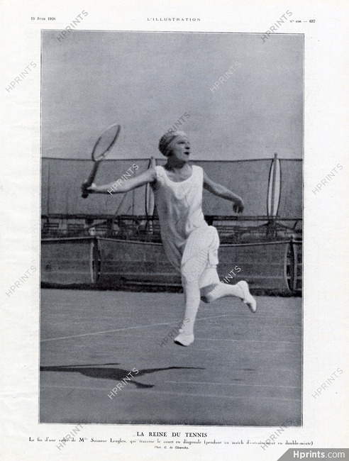 Suzanne Lenglen 1926 Tennis Player, Photo G. de Givenchy