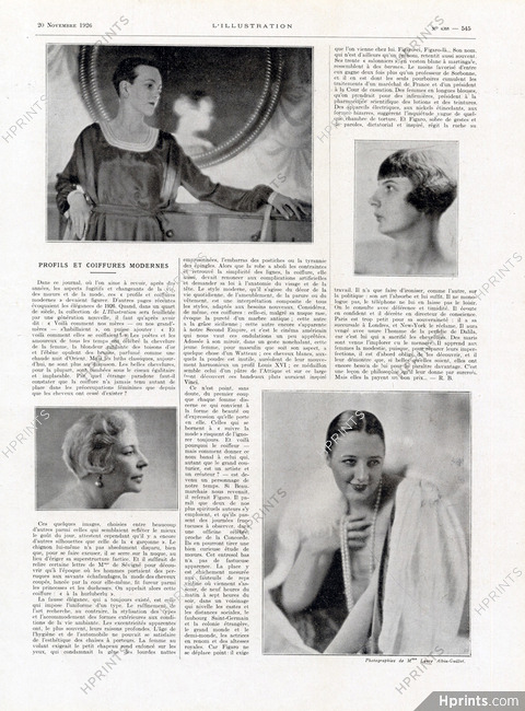 Profils et Coiffures Modernes, 1926 - Laure Albin Guillot, Texte par R. B.
