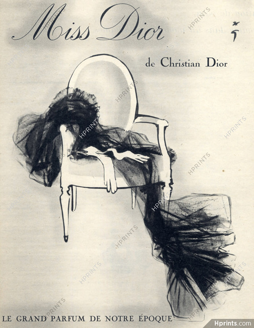 Christian Dior (Perfumes) 1959 Miss Dior, Chair, René Gruau