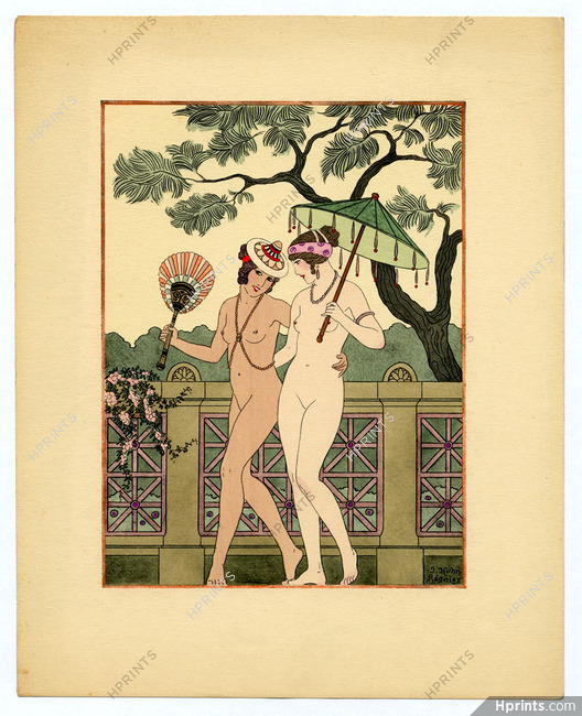 Kuhn-Régnier 1932 Hippocrate II, Pochoir n°13, On se promènera nu... Nudisme