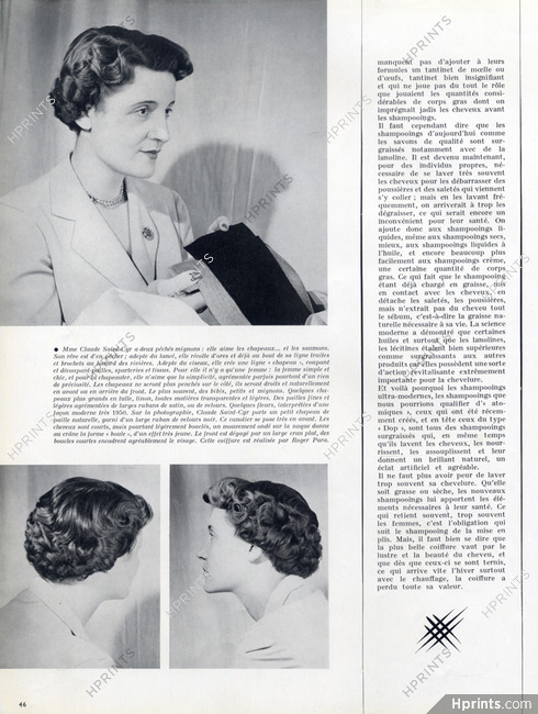 Mrs Claude Saint Cyr 1950 Portrait Hairstyle Roger Para