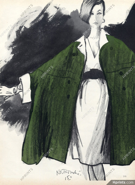 Grès 1959 Fashion Coat, René Bouché