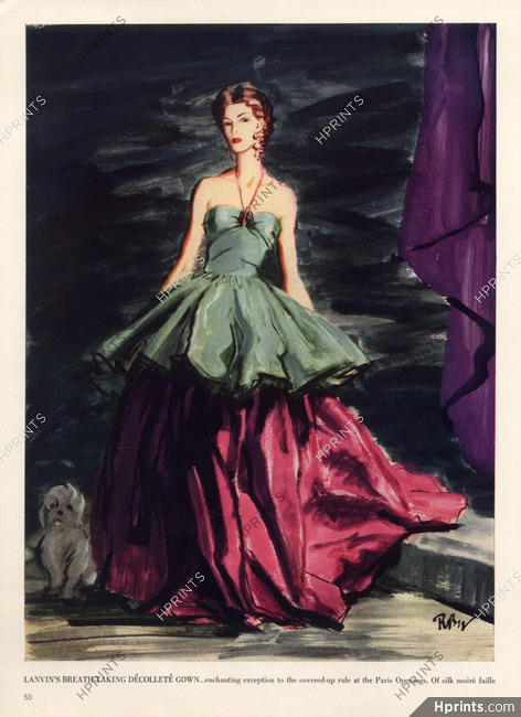 Willaumez 1939 Jeanne Lanvin Fashion Evening Gown