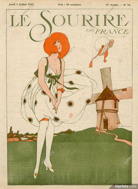 Fabien Fabiano 1917 Attractive Girl Windmill