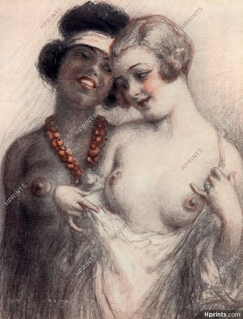 Henri Vincent-Anglade 1931 Symphonie en Noir et Blanc Sexy Girls Topless