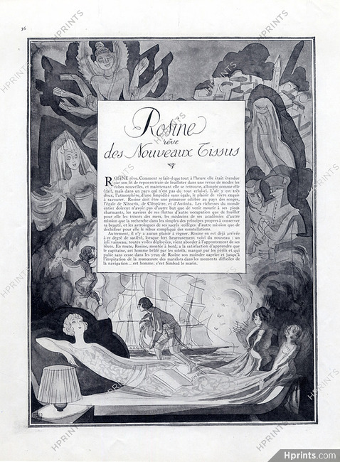 Rosine rêve des Nouveaux Tissus, 1928 - Mario Simon Egypt Indes Venice African