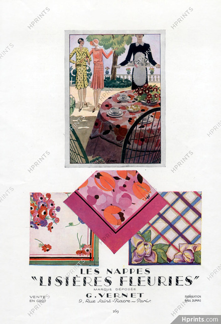 Lisières Fleuries (Textile) 1929 G.Vernet Hubert Giron