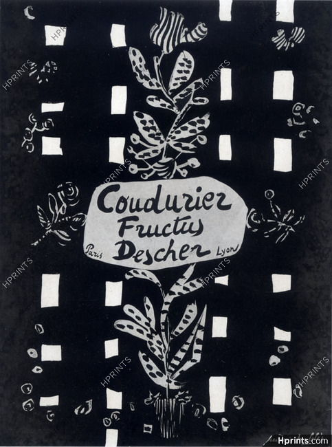 Coudurier Fructus Descher (Textile) 1948 Jean-Denis Malclès