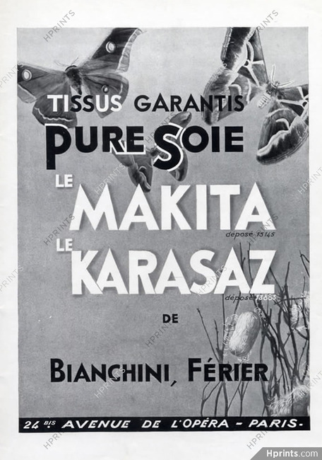 Bianchini Ferier (Textile) 1933 Butterfly