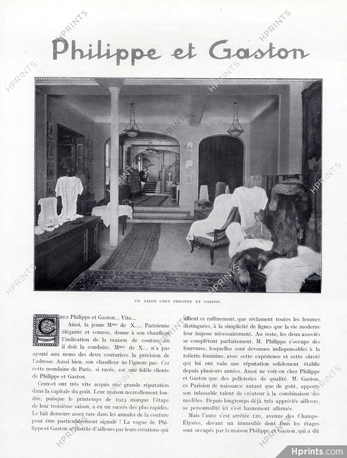 Philippe et Gaston, 1924 - Archive Document, Store, Huguette Duflos, 2 pages