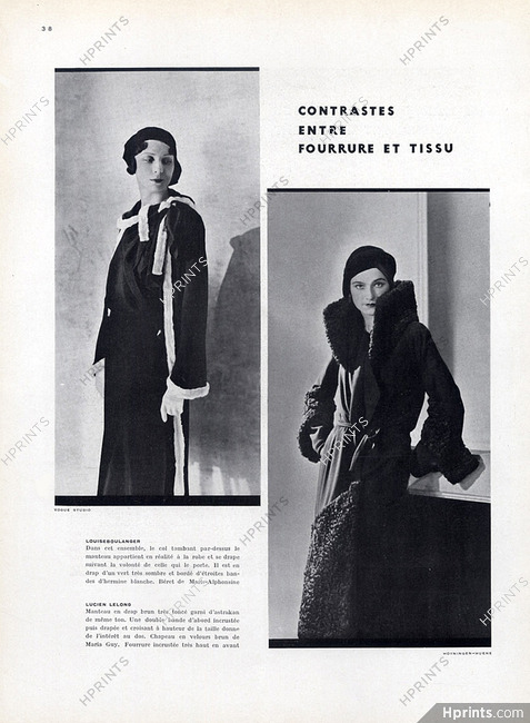 Louiseboulanger & Lucien Lelong 1930 Fur & Coat Photo Hoyningen-Huene