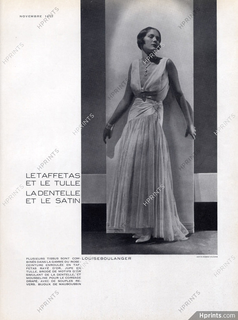 Louiseboulanger 1930 "taffetas et tulle" Evening Gown, Photo Hoyningen-Huene